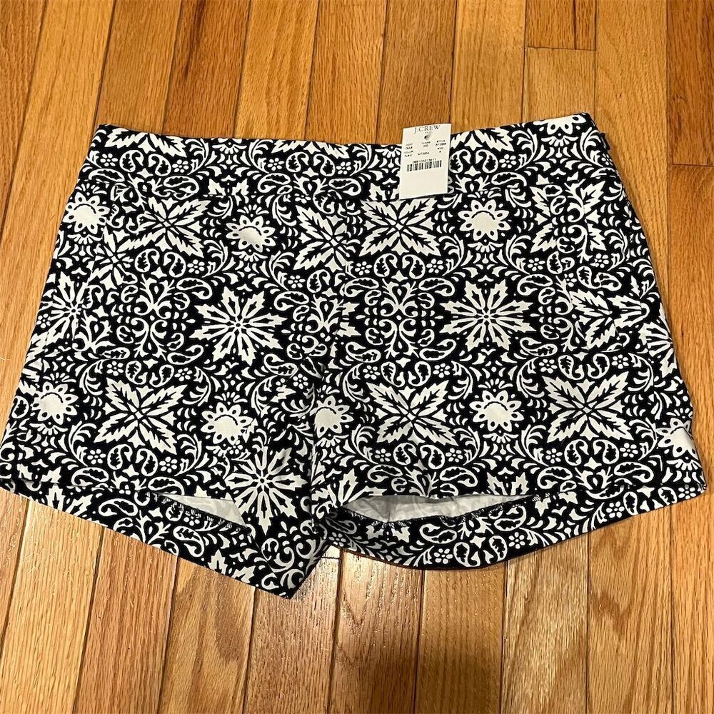 J. Crew Women's Chino Shorts Size 4 Floral Abstract Print Multicolor
